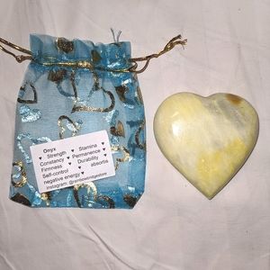 Onyx Heart Palm Stone Crystal